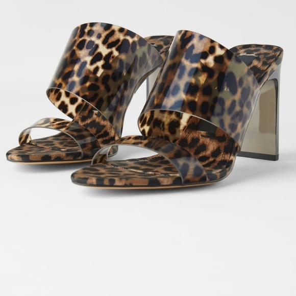 Zara Shoes - NEW!!! HP 🥳🥳Zara Animal Print High Heeled Mules